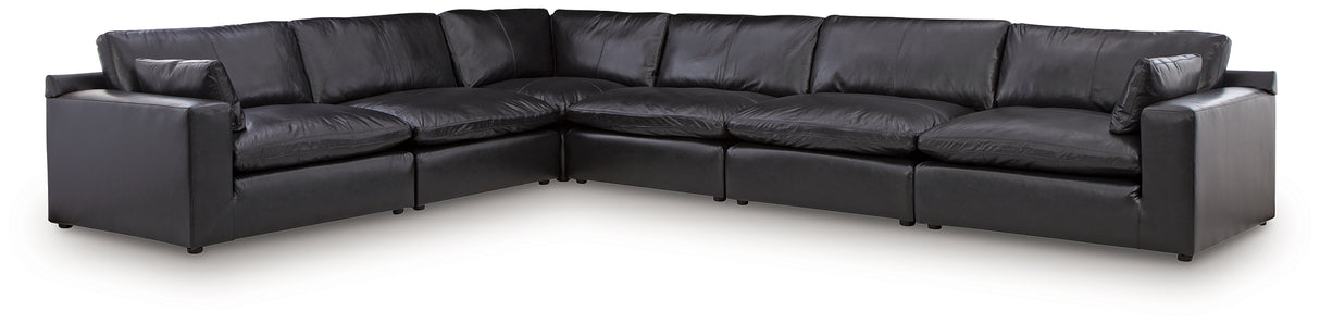 Emilia 6-Piece Sectional (Color: Black)
