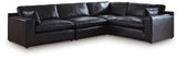 Emilia 4-Piece Sectional (Color: Black)