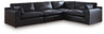 Emilia 4-Piece Sectional (Color: Black)