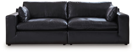 Emilia 2-Piece Sectional Loveseat (Color: Black)