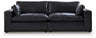 Emilia 2-Piece Sectional Loveseat (Color: Black)