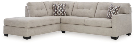 Mahoney 2-Piece Sectional with Chaise (Color: Pebble, Sectional Orientation: Left Arm Facing)