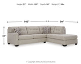 Mahoney 3-Piece Sectional with Ottoman (Right-Arm Facing Corner Chaise, Left-Arm Facing Sofa, Oversized Accent Ottoman)