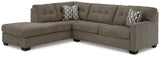 Mahoney 2-Piece Sleeper Sectional with Chaise (Color: Chocolate, Sectional Orientation: Left Arm Facing)