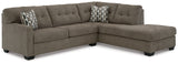 Mahoney 2-Piece Sleeper Sectional with Chaise (Color: Chocolate, Sectional Orientation: Right Arm Facing)