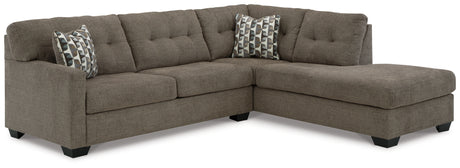 Mahoney 2-Piece Sleeper Sectional with Chaise (Color: Chocolate, Sectional Orientation: Right Arm Facing)