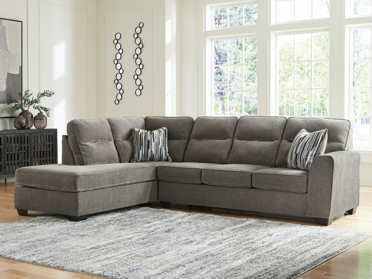 Olten 2-Piece Sectional with Chaise (Color: Graphite, Sectional Orientation: Left Arm Facing)