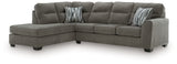 Olten 2-Piece Sectional with Chaise (Color: Graphite, Sectional Orientation: Left Arm Facing)
