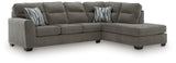 Olten 2-Piece Sectional with Chaise (Color: Graphite, Sectional Orientation: Right Arm Facing)