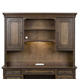 Amelia - Jr Executive Credenza Hutch - Dark Brown