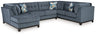 Maxon Place 3-Piece Sectional with Chaise (Color: Navy, Sectional Orientation: Left Arm Facing)