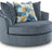 Maxon Place Oversized Swivel Accent Chair (Color: Navy)
