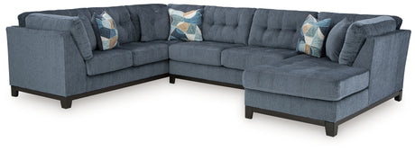 Maxon Place 3-Piece Sectional with Chaise (Color: Navy, Sectional Orientation: Right Arm Facing)