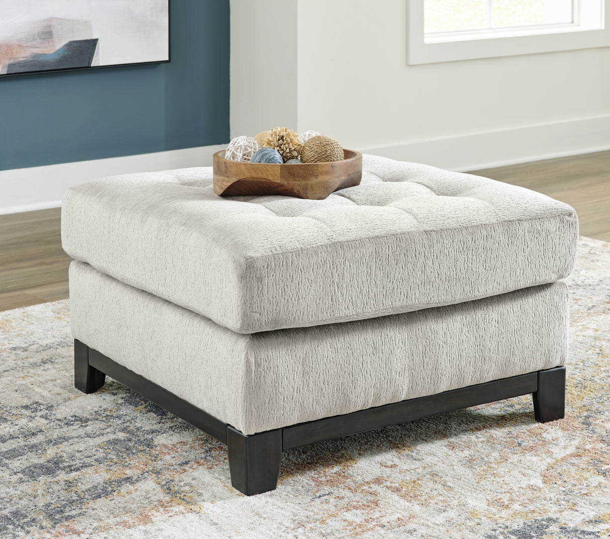 Maxon Place Oversized Accent Ottoman (Color: Stone)