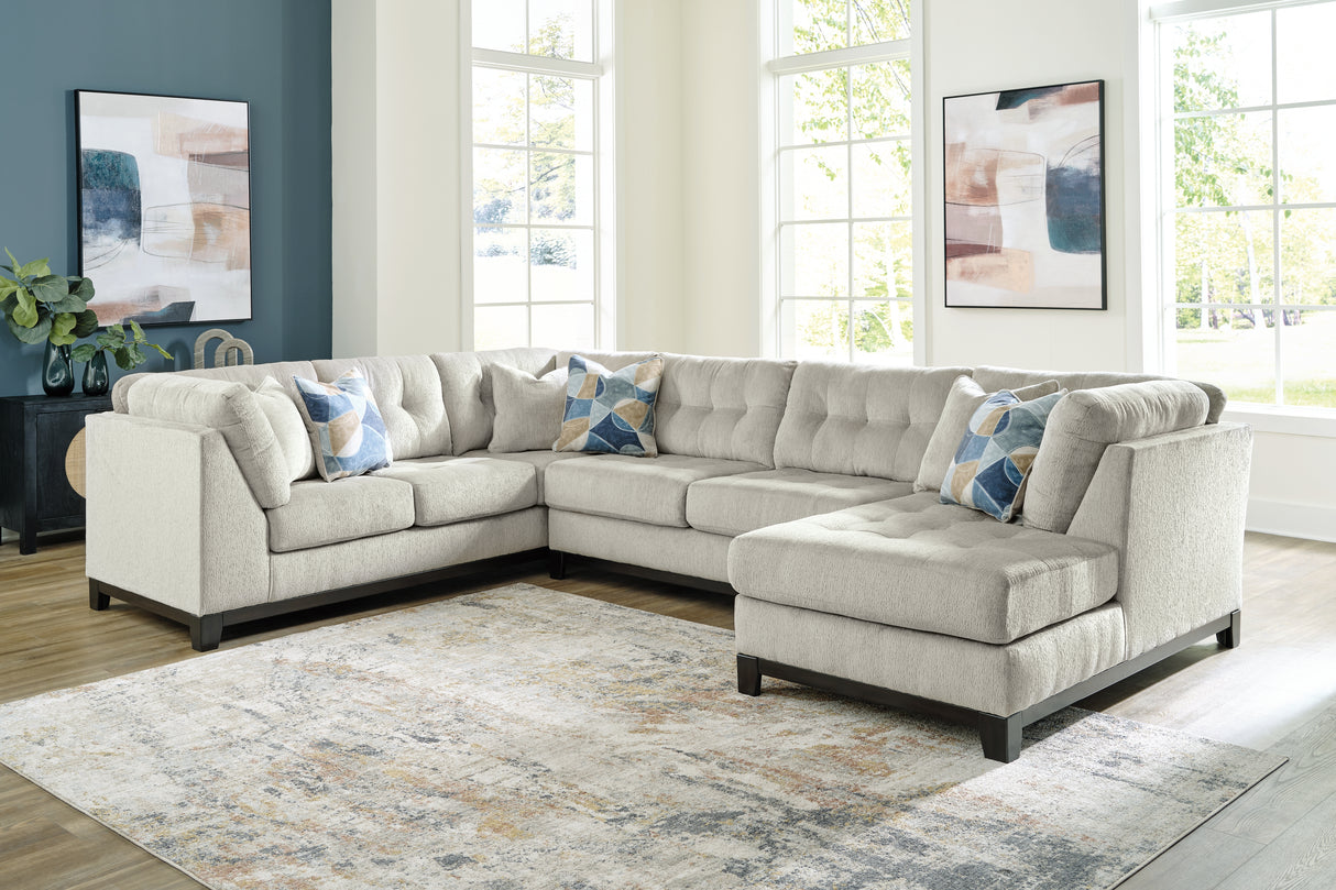 Maxon Place 3-Piece Sectional with Chaise (Color: Stone, Sectional Orientation: Right Arm Facing)