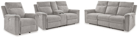 Barnsana 3-Piece Sofa, Loveseat and Recliner (Power Reclining Sofa, Power Reclining Loveseat with Console, Power Recliner)