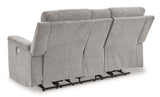 Barnsana Power Reclining Loveseat with Console (Color: Ash)