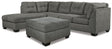 Pitkin 3-Piece Sectional with Ottoman (Left-Arm Facing Corner Chaise, Right-Arm Facing Sofa, Oversized Accent Ottoman)