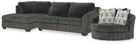 Biddeford 2-Piece Sectional and Oversized Swivel Accent Chair