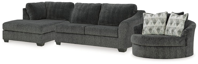 Biddeford 2-Piece Sectional and Oversized Swivel Accent Chair
