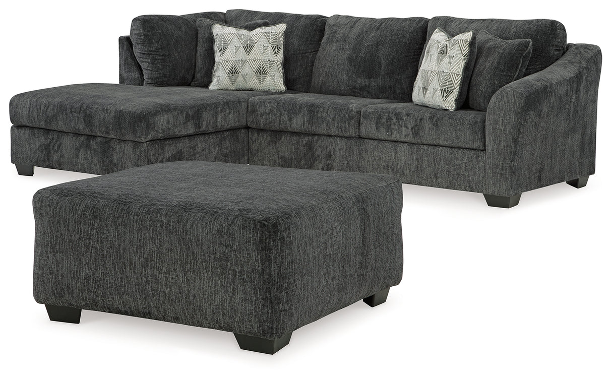 Biddeford 3-Piece Sectional with Ottoman (Left-Arm Facing Corner Chaise, Right-Arm Facing Sofa, Oversized Accent Ottoman)