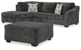 Biddeford 3-Piece Sectional with Ottoman (Left-Arm Facing Corner Chaise, Right-Arm Facing Sofa, Oversized Accent Ottoman)