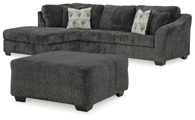 Biddeford 3-Piece Sectional with Ottoman (Left-Arm Facing Corner Chaise, Right-Arm Facing Sofa, Oversized Accent Ottoman)
