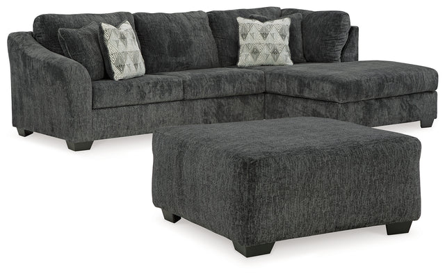 Biddeford 3-Piece Sectional with Ottoman (Right-Arm Facing Corner Chaise, Left-Arm Facing Sofa, Oversized Accent Ottoman)