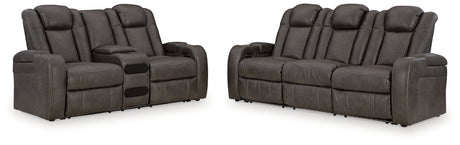 Fyne-Dyme 2-Piece Sofa and Loveseat (Power Reclining Sofa, Power Reclining Loveseat with Console)