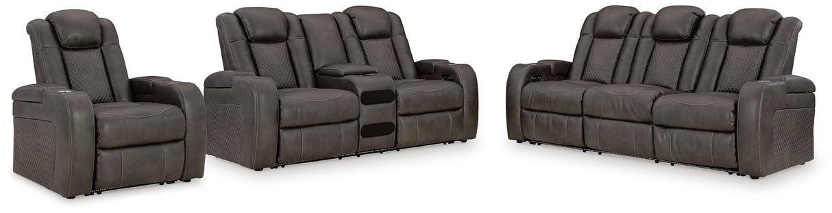 Fyne-Dyme 3-Piece Sofa, Loveseat and Recliner (Power Reclining Sofa, Power Reclining Loveseat with Console, Power Recliner)