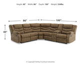 Partymate 3-Piece Sectional with Recliner (Left-Arm Facing Reclining Loveseat with Half Wedge, Right-Arm Facing Reclining Loveseat with Half Wedge Console, Recliner)