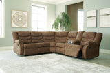 Partymate 3-Piece Sectional with Recliner (Left-Arm Facing Reclining Loveseat with Half Wedge, Right-Arm Facing Reclining Loveseat with Half Wedge Console, Recliner)