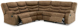 Partymate 3-Piece Sectional with Recliner (Left-Arm Facing Reclining Loveseat with Half Wedge, Right-Arm Facing Reclining Loveseat with Half Wedge, Recliner)