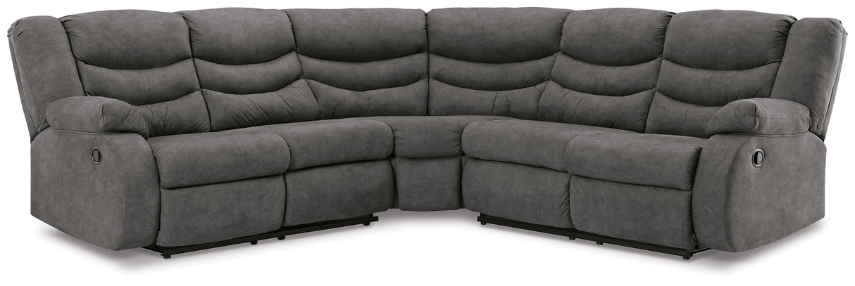 Partymate 2-Piece Reclining Sectional (Color: Slate)