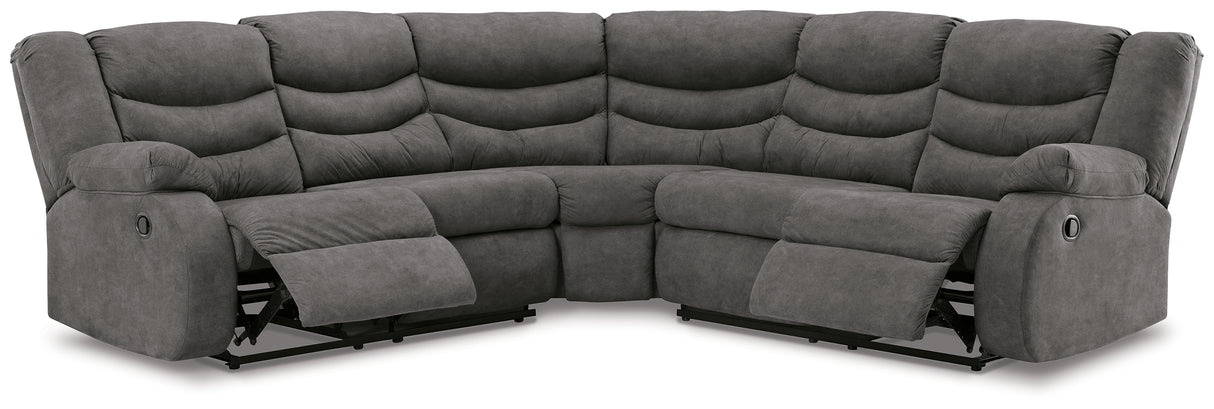 Partymate 2-Piece Reclining Sectional (Color: Slate)