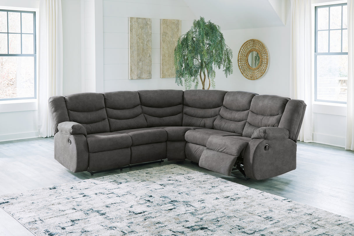 Partymate 2-Piece Reclining Sectional (Color: Slate)