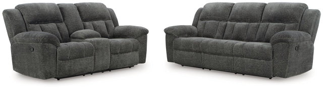 Frohn 2-Piece Sofa and Loveseat (Reclining Sofa, Reclining Loveseat with Console)