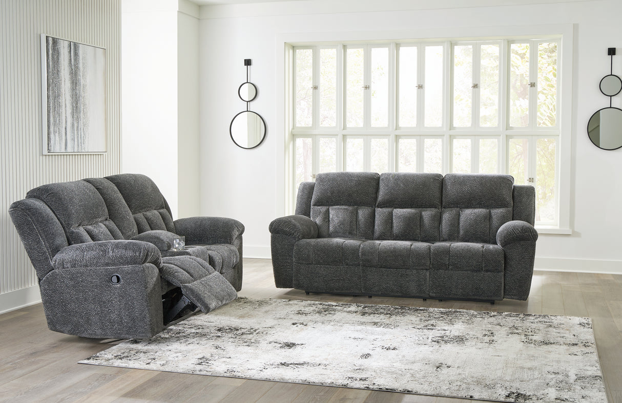 Frohn 2-Piece Sofa and Loveseat (Reclining Sofa, Reclining Loveseat with Console)