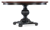 Charleston - Round Pedestal Dining Table With 1-20in leaf - Dark Brown