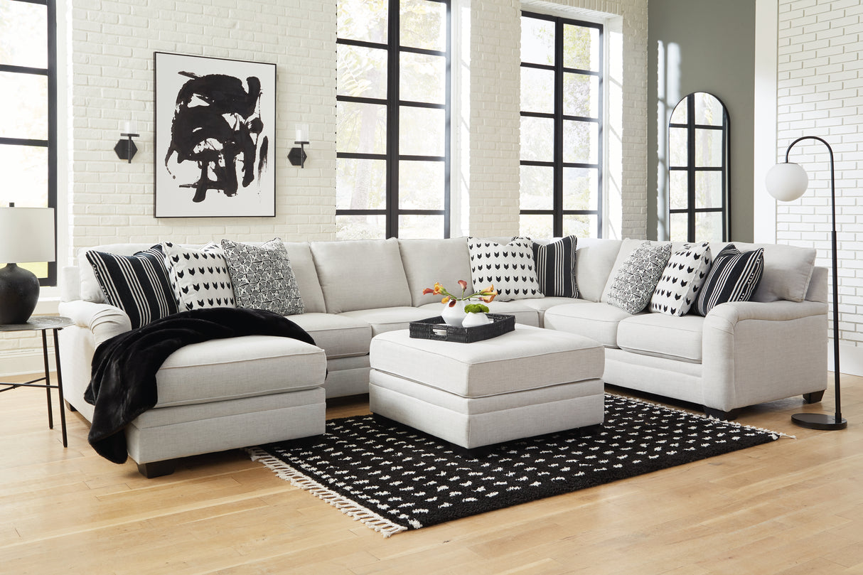 Huntsworth 6-Piece Sectional with Ottoman (Left-Arm Facing Corner Chaise, Armless Loveseat, Armless Chair, Right-Arm Facing Loveseat, Wedge, Oversized Accent Ottoman)