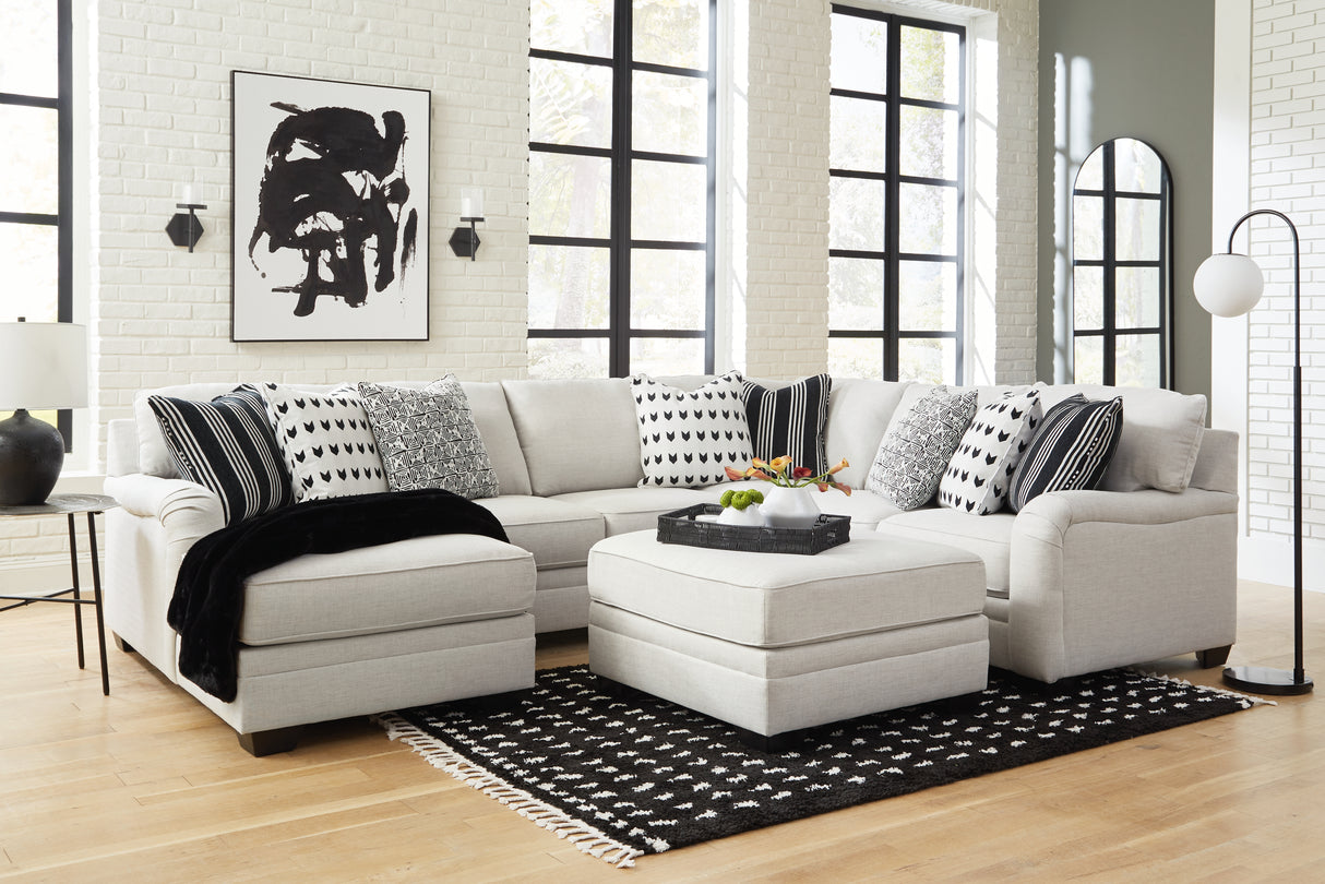 Huntsworth 5-Piece Sectional with Ottoman (Left-Arm Facing Corner Chaise, Armless Loveseat, Right-Arm Facing Loveseat, Wedge, Oversized Accent Ottoman)