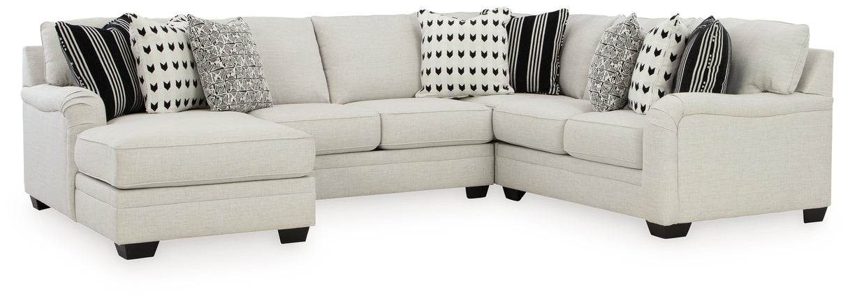 Huntsworth 4-Piece Sectional with Chaise (Color: Dove Gray, Sectional Orientation: Left Arm Facing)