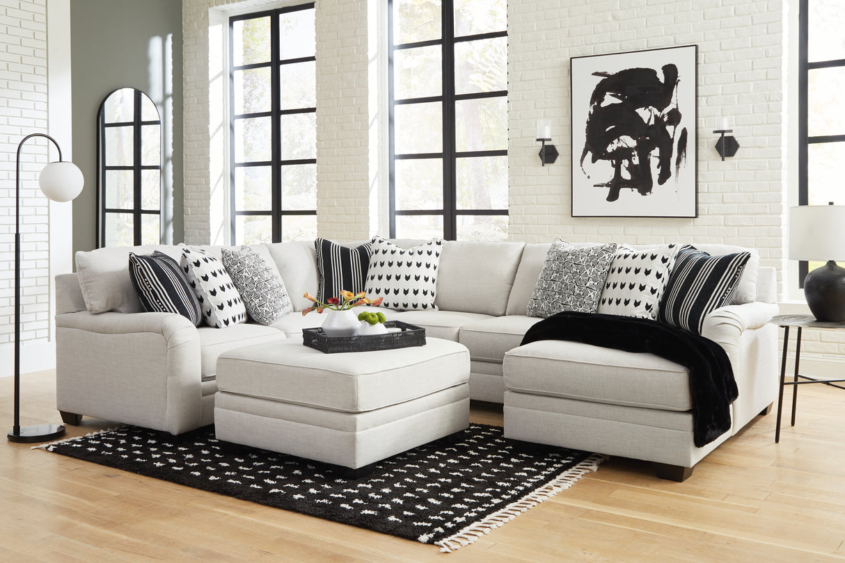 Huntsworth 5-Piece Sectional with Ottoman (Right-Arm Facing Corner Chaise, Armless Loveseat, Left-Arm Facing Loveseat, Wedge, Oversized Accent Ottoman)