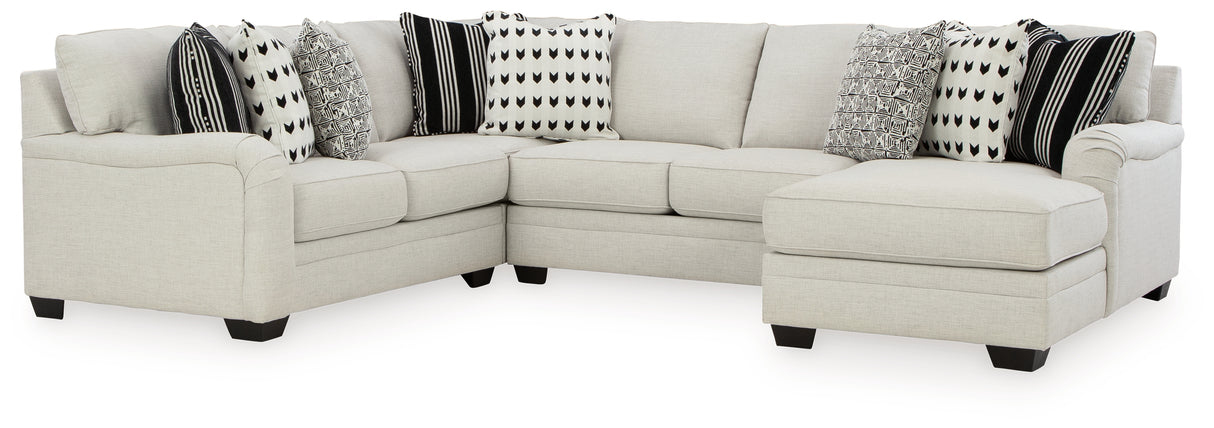 Huntsworth 4-Piece Sectional with Chaise (Color: Dove Gray, Sectional Orientation: Right Arm Facing)