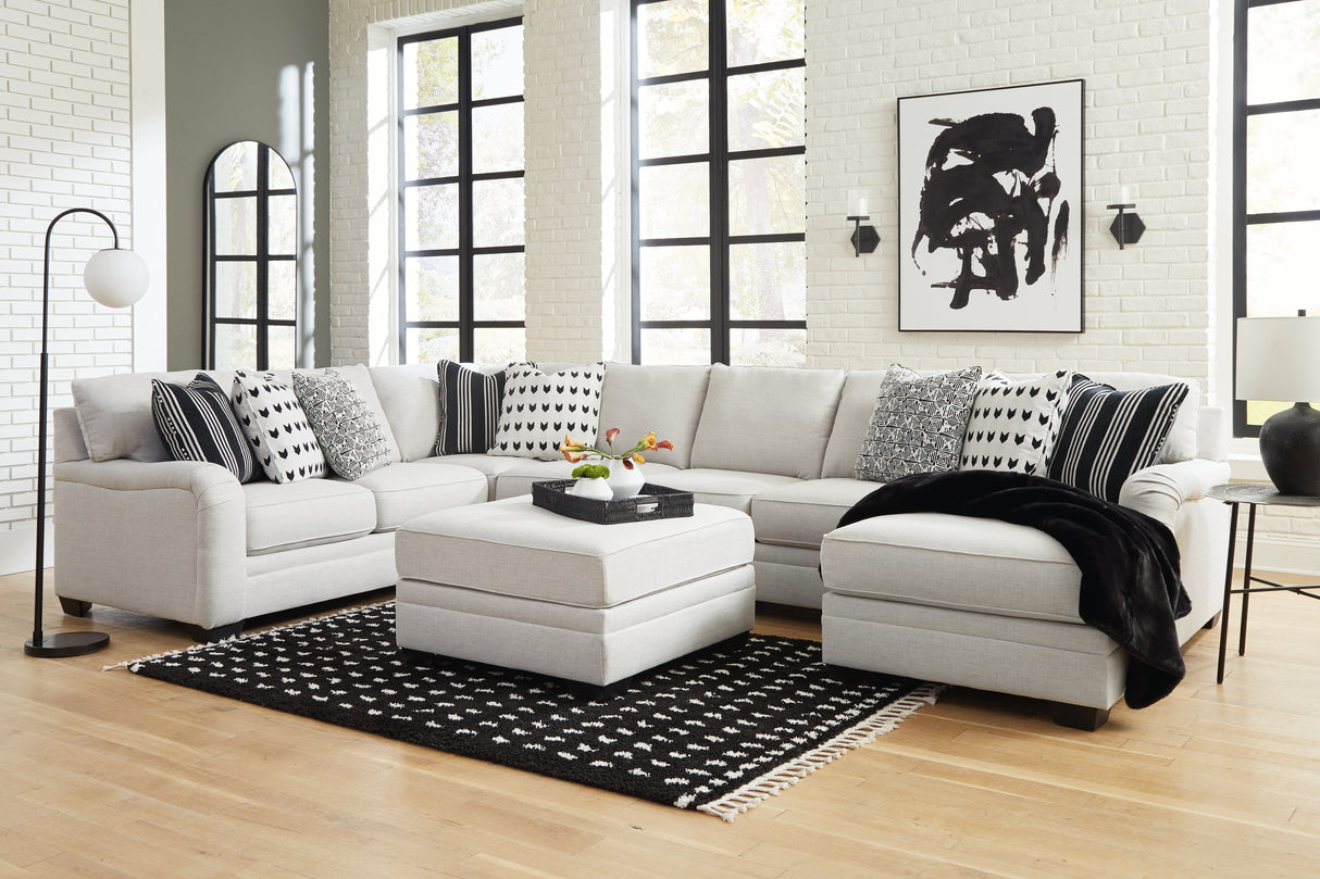 Huntsworth 6-Piece Sectional with Ottoman (Right-Arm Facing Corner Chaise, Armless Loveseat, Armless Chair, Left-Arm Facing Loveseat, Wedge, Oversized Accent Ottoman)