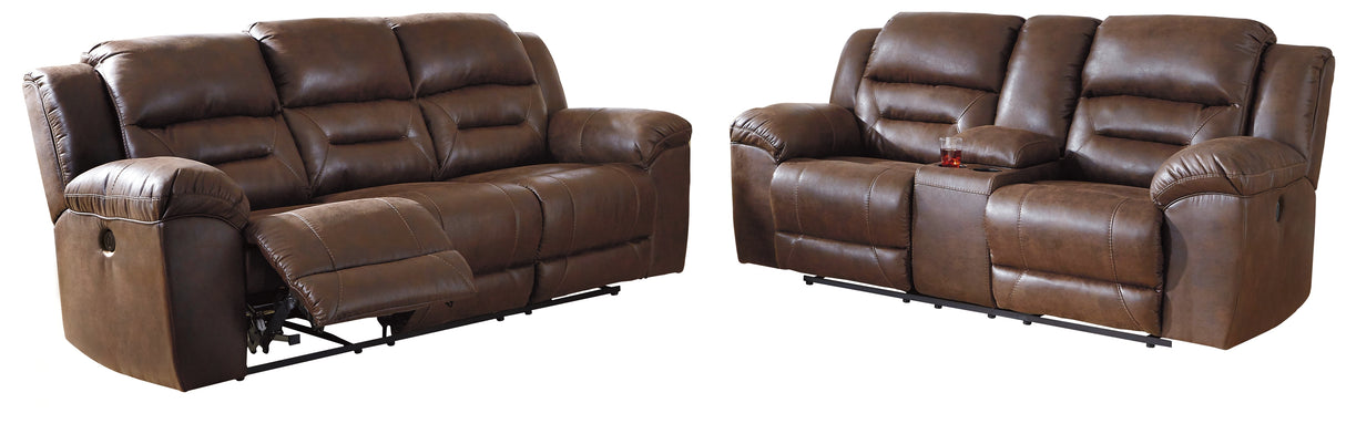 Stoneland 2-Piece Sofa and Loveseat (Power Reclining Sofa, Power Reclining Loveseat with Console)