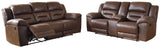 Stoneland 2-Piece Sofa and Loveseat (Reclining Sofa, Reclining Loveseat with Console)