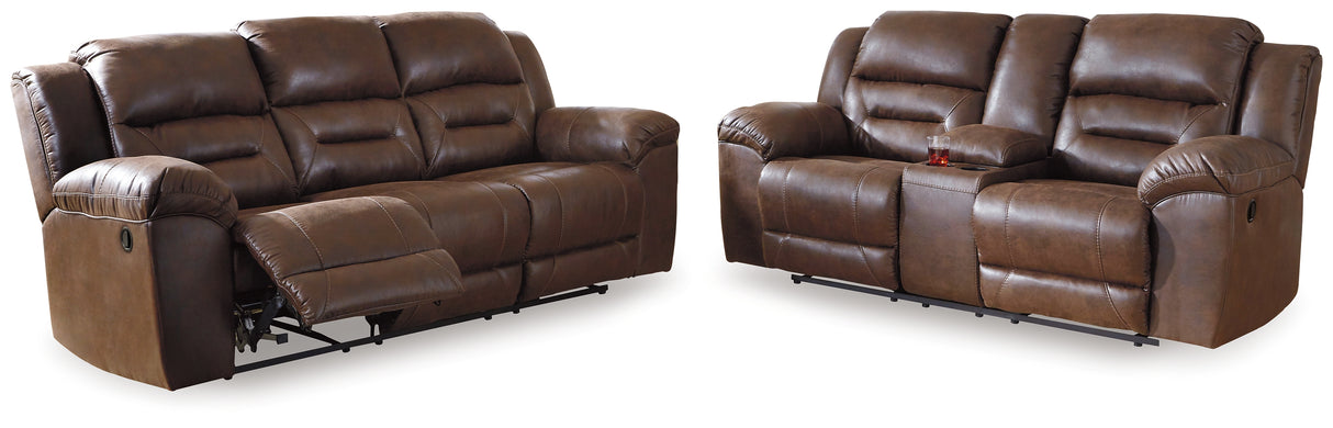 Stoneland 2-Piece Sofa and Loveseat (Reclining Sofa, Reclining Loveseat with Console)