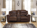 Stoneland Reclining Loveseat with Console (Color: Chocolate)