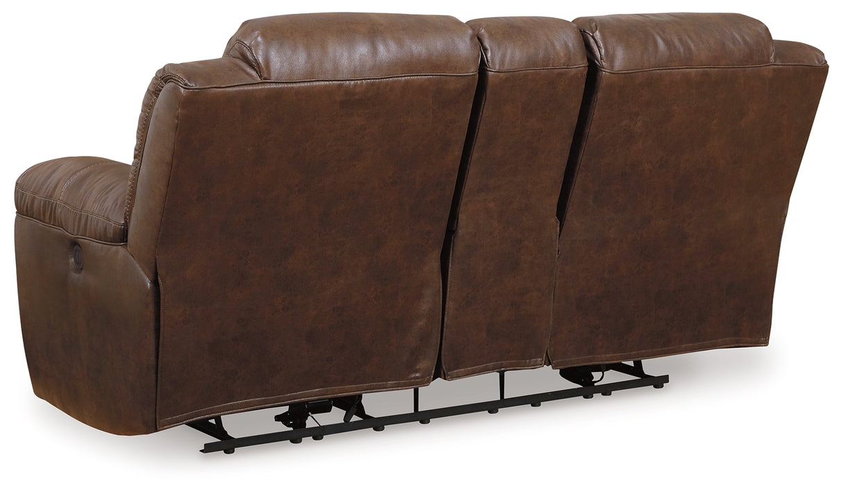 Stoneland Power Reclining Loveseat with Console (Color: Chocolate)